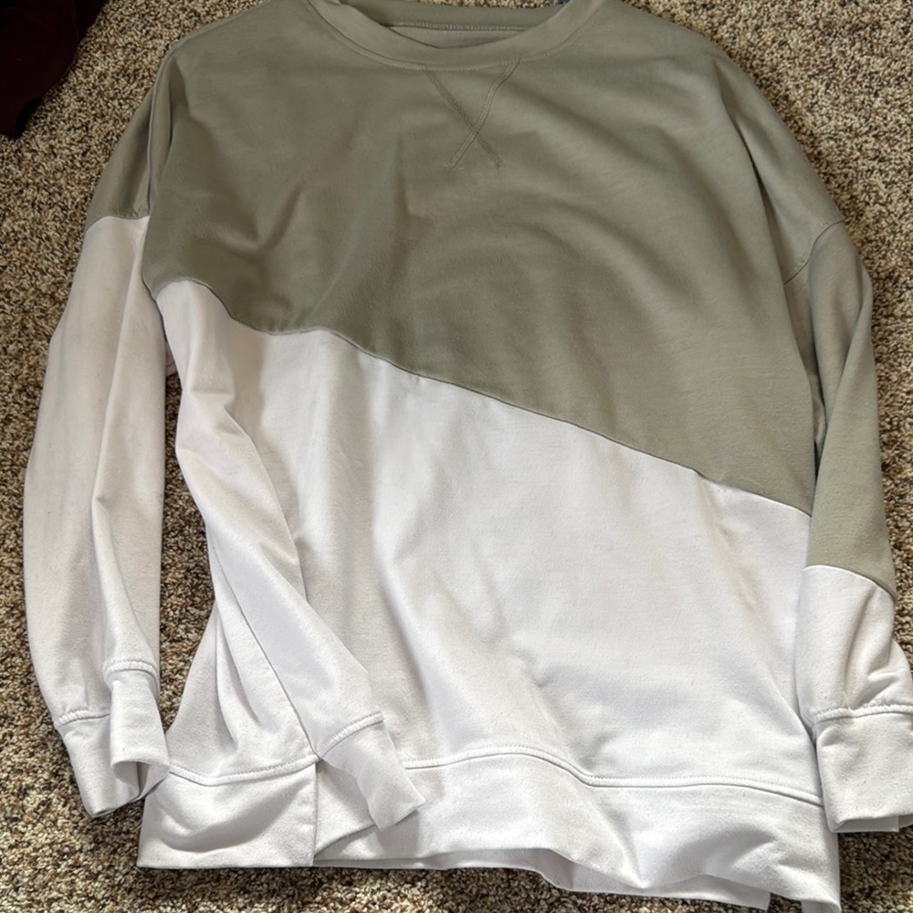 Two-Tone Crewneck Sweater